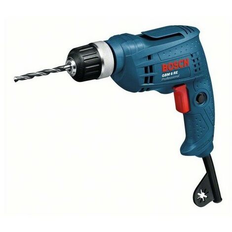 Bosch Professional – Perceuse 1 vitesse 350W – Vitesse 4000 tr/min – Couple 12,3 Nm – Mandrin sans clé – Clip de ceinture inclus - GBM 6 RE