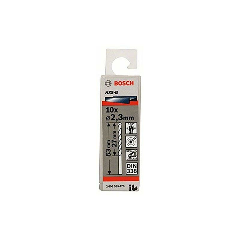 Image of Bosch - 2608585476 - Broca para metal hss-g DIN338: 2,3 x27 x53: 10 uds
