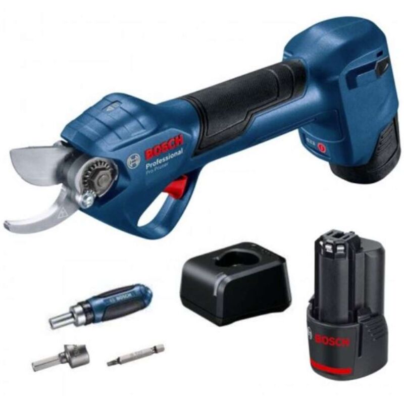 Outils de jardinage - Sécateur sans fil 12V, 2 batteries 3.0 Ah, chargeur 06019K1021 - Bosch
