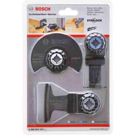 Bosch Professional Set da 3 pezzi di lame per taglio di punta e lama segmentata Starlock (legno e metallo, accessori per utensile multifunzione)