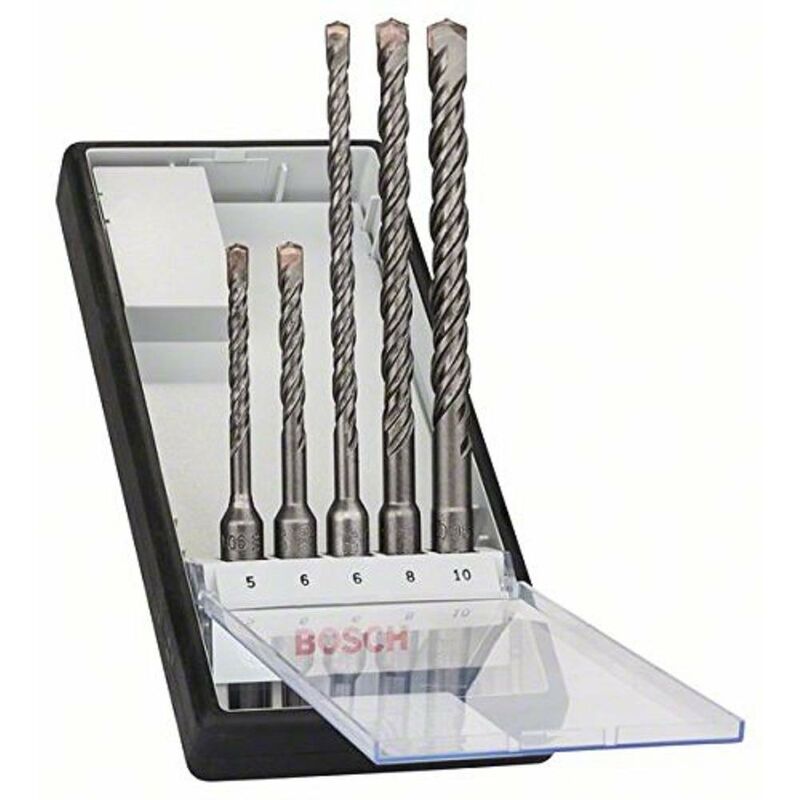 Image of Bosch - Professional Set da 5 Pezzi di punte per martelli perforatori Robust Line sds plus-5, per calcestruzzo, accessorio per martello perforatore