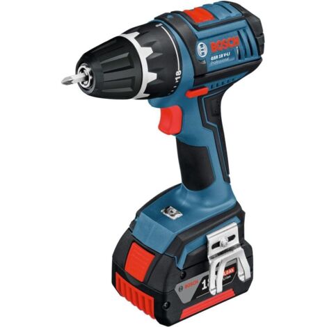 BOSCH - PROFESSIONAL TRAPANO AVVITATOREABATTERIA GSR18V 18.0V LITIO- 4Ah MANDRINO AUTOSERRANTE 13MM 2 BATTERIE