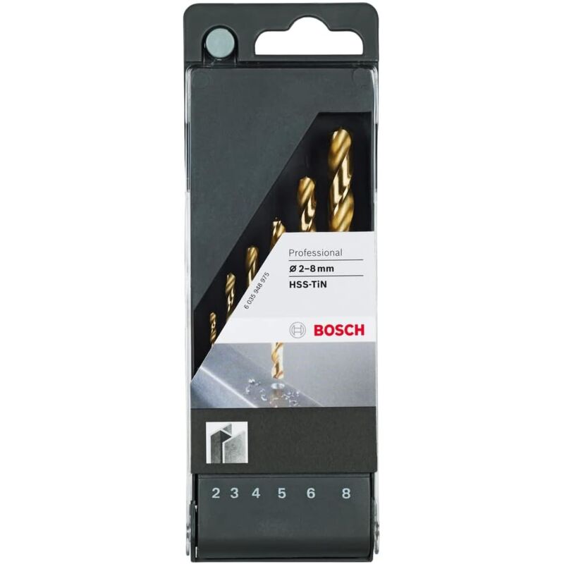 Bosch - set 6 punte per metallo hss-tindiam. 2-8MM professional