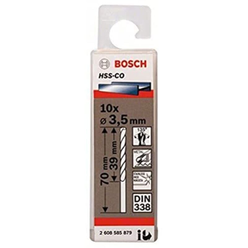 Bosch - HSS-Co DIN338: 3,5 x 39 x 70: 10 uds