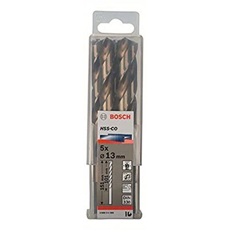 Bosch - Set di 5 punte per metallo HSS-Co ø 13 x 151 mm (2 608 585 905)