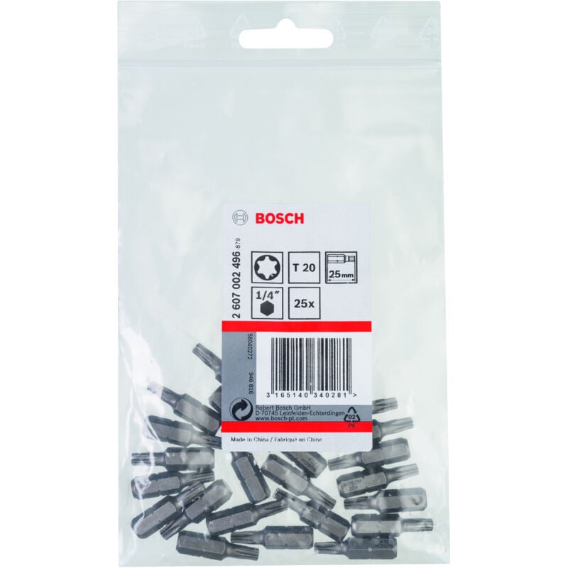 

BOSCH 2607002496 Punta de atornillar extra dura T20, 25 mm