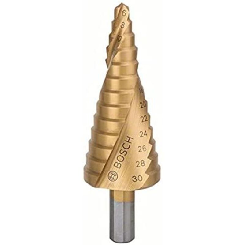 Punzonatrice a scalino HSS-TiN, 6 - 30 mm, 10 mm, 93,5 mm, 13 livelli