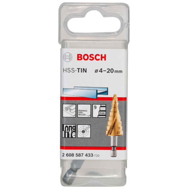 Bosch - Trapano a percussione HSS-TiN 4 - 20 mm, 70,5 mm
