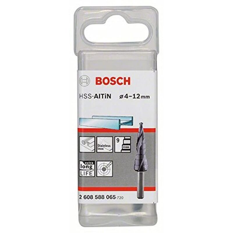 Bosch - Professional BOS-2608588065 2608588065-Broca para Metal escalonada HSS-ALTiN: 6x4-12x66,5, Nero, Diametro: 4.0 - 12.0