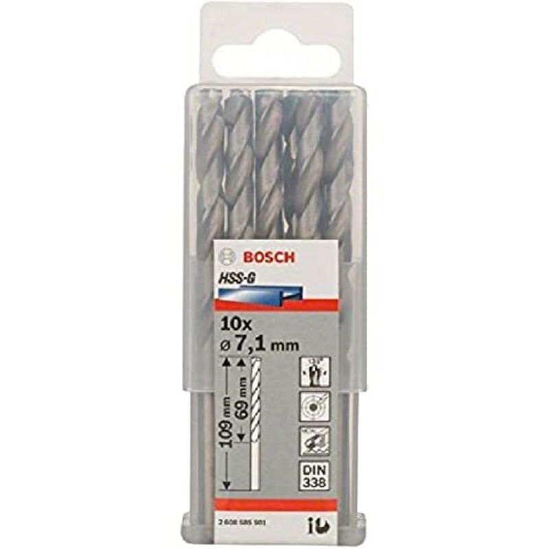 PRO Trapano a spirale HSS-G, 7,1 x 69 x 109 mm, 10 pezzi