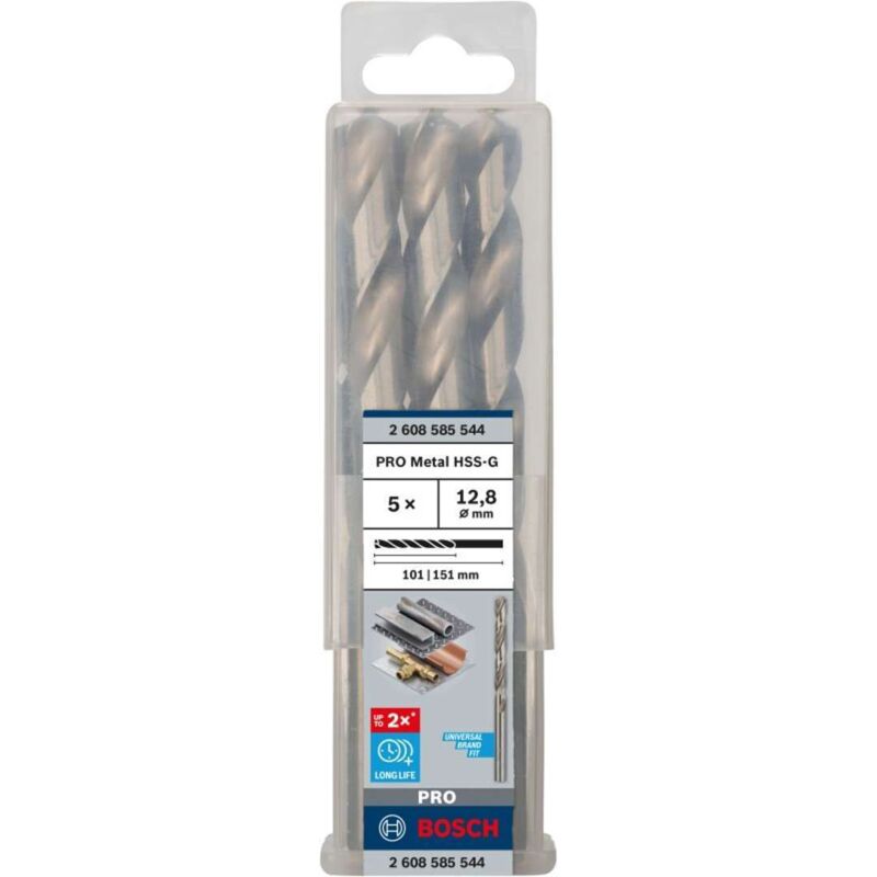 PRO trapano a spirale HSS-G, 12,8 x 101 x 151 mm, set da 5 pezzi