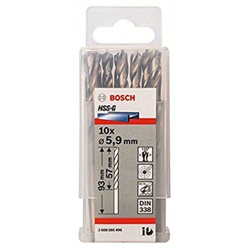 PRO Trapano a spirale HSS-G, 5,9 x 57 x 93 mm, 10 pezzi