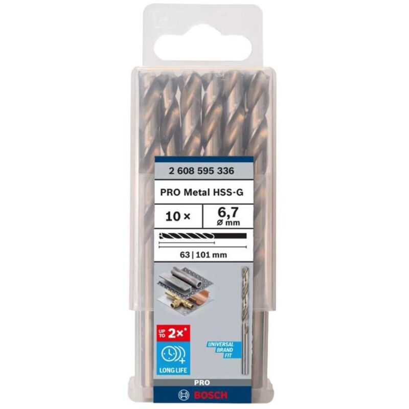 PRO Trapano a spirale HSS-G, 6,7 x 63 x 101 mm, 10 pezzi