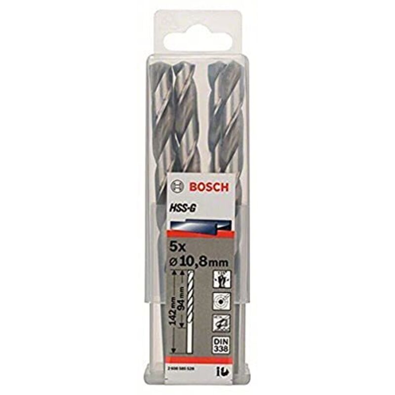 PRO Trapano a spirale HSS-G, 10,8 x 94 x 142 mm, set da 5 pezzi