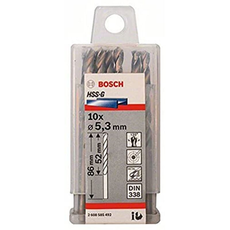 PRO trapano a spirale HSS-G, 5,3 x 52 x 86 mm, set da 10 pezzi