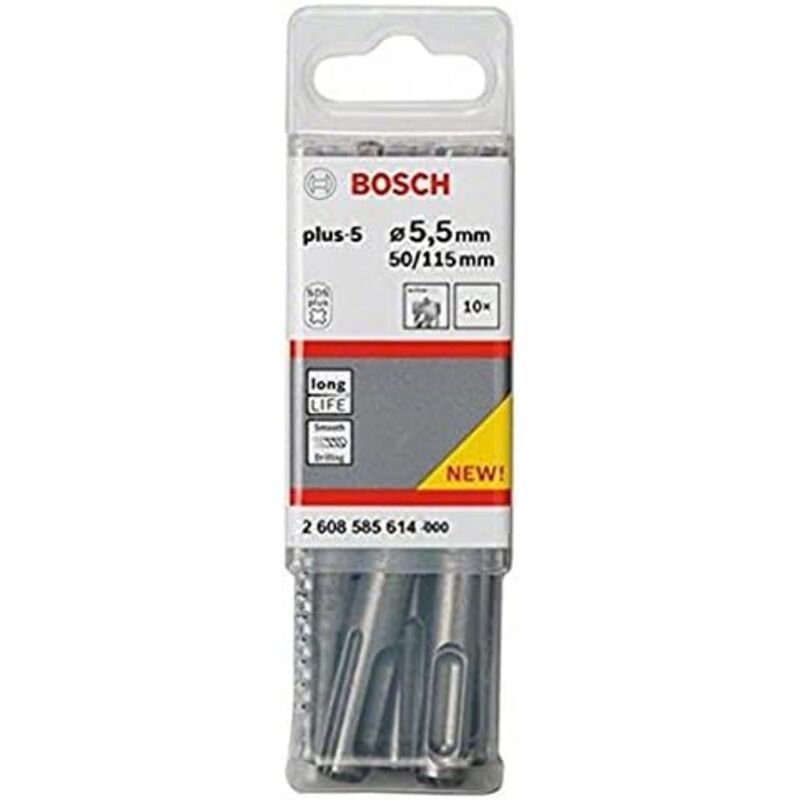 Punta forata SDS plus-5, 5,5 x 50 x 115 mm, confezione da 10