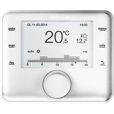 BOSCH Raumtemperaturgeführter Regler CR 400, für bis zu 4 Heizkreise und 2 Warmwasser-Ladekreise, 7738113413