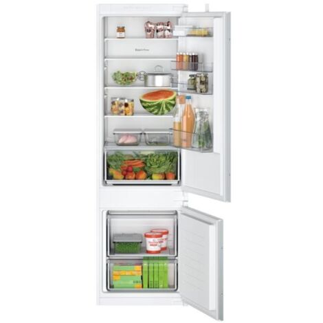 Bosch – Réfrigérateur combiné intégrable 270 litres – 200 l réfrigérateur, 70 l congélateur, 35 dB – Fixation par glissières – KIV87NSE0
