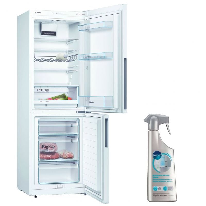 BOSCH réfrigérateur frigo combiné blanc 289L froid brassé Eclairage LED - Blanc