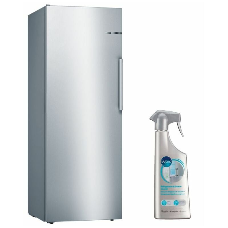 Réfrigérateur frigo simple porte inox 290L Froid brassé Dégivrage Auto - Inox - Bosch