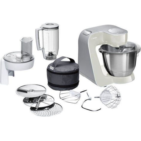 Bosch – Robot culinaire multifonction 1000W – Bol 3.9L pour 2.7kg de pâte – 7 vitesses + fonction pulse – Accessoires inclus : fouets, crochet, mixeur - MUM58L20