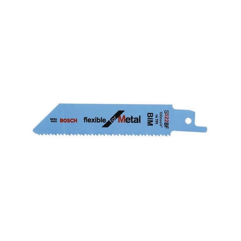 S 522 bf Flexible for Metal Sabre Saw Blade 100 x 19 x 0.9mm (2608656011), - Bosch