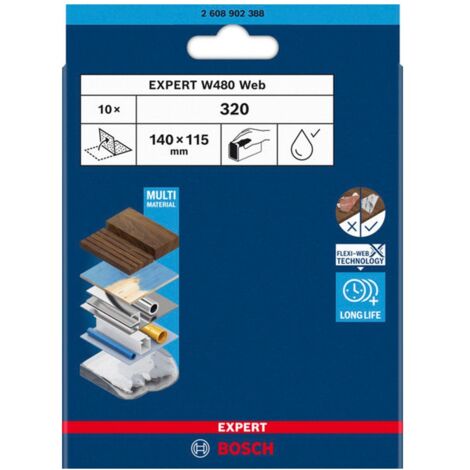 Bosch Schleifblatt ExW480 Web 115 x 140 mm G320 10 Stk. - 2608902388