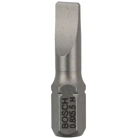 Bosch Schrauberbit Extra-Hart, S 0,8 x 5,5, 25 mm, 25er-Pack
