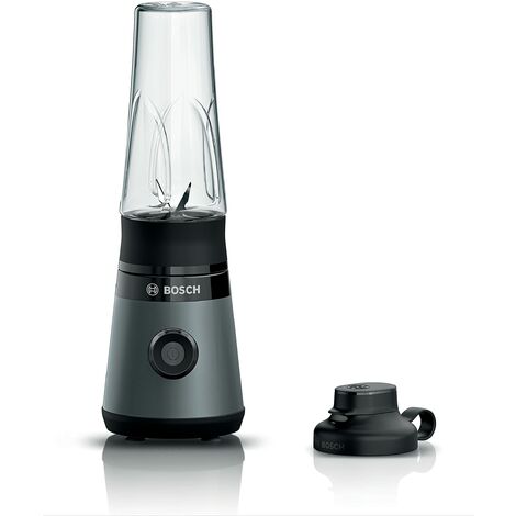 Bosch Serie 2 Frullatore a Immersione MMB2111S, 450 W, 40.000 giri/minuto, Borraccia ToGo 0.6 Litri, Lame in Acciaio Inox, Tappo Borraccia ToGo Incluso, Accessori Lavabili in Lavastoviglie, Argento