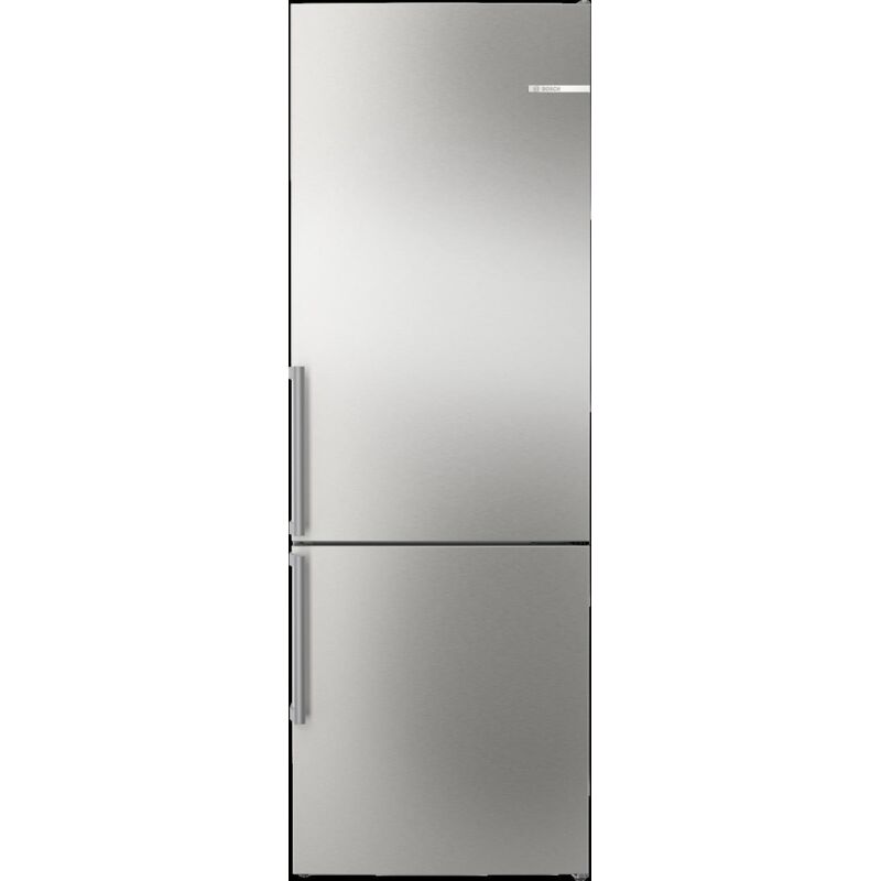 Bosch - Serie 4, Combinazione frigorifero-congelatore a libera installazione con scomparto congelatore inferiore, 203 x 70 cm, acciaio inox (con