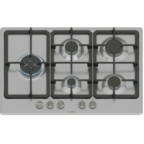 Bosch Serie 4 PGM7B5K90 piano cottura Acciaio inox Da incasso 75 cm Gas 5 Fornello(i)