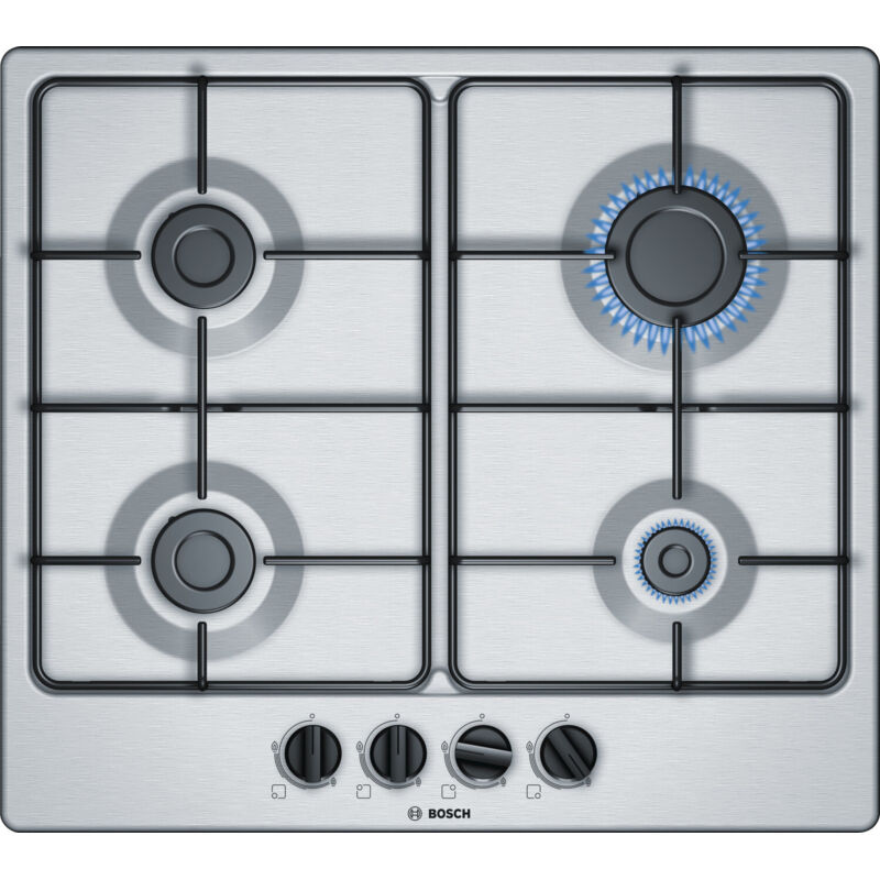 Table de cuisson encastrable en acier Bosch Serie 4 PGP6B5B85 58 cm Gaz 4 feux Table de cuisson encastrable en acier Bosch Serie 4 PGP6B5B85 58 cm Gaz 4 feux