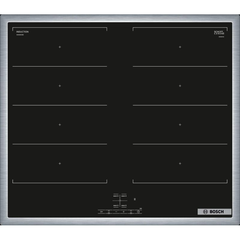 Bosch Serie 4, Piano cottura a induzione, 60 cm, con controllo da forno, Nero, Con cornice sul top, NXX645CB5E