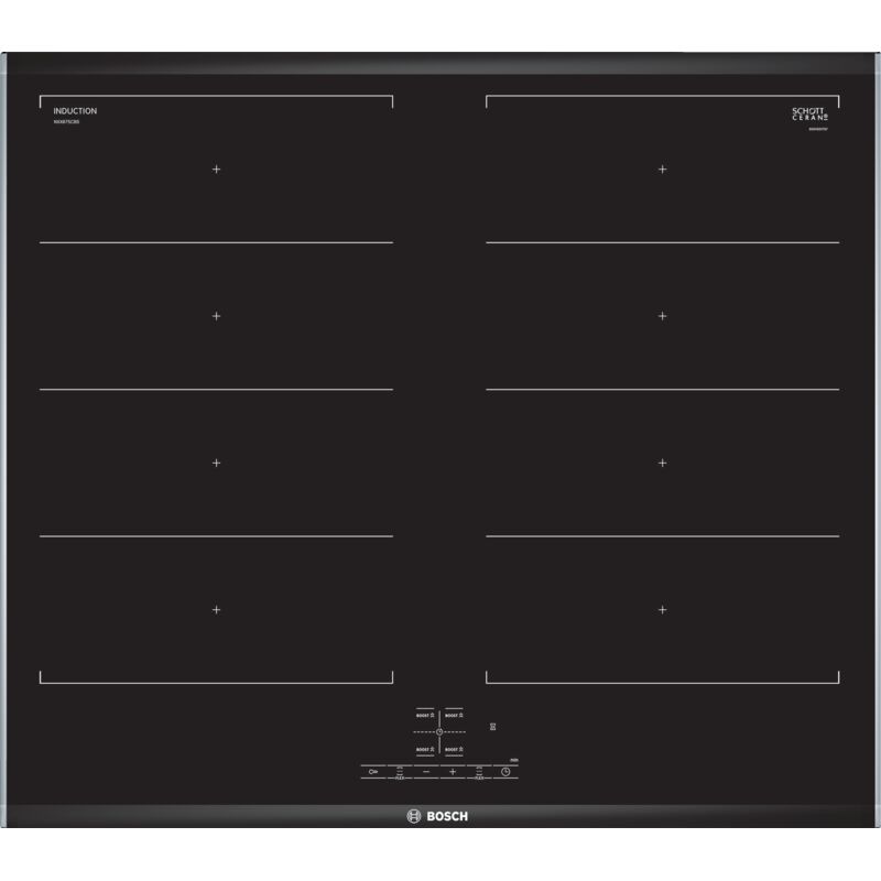 Bosch - Serie 4, Piano cottura a induzione, 60 cm, con controllo da forno, Nero, Con cornice sul top, NXX675CB5E