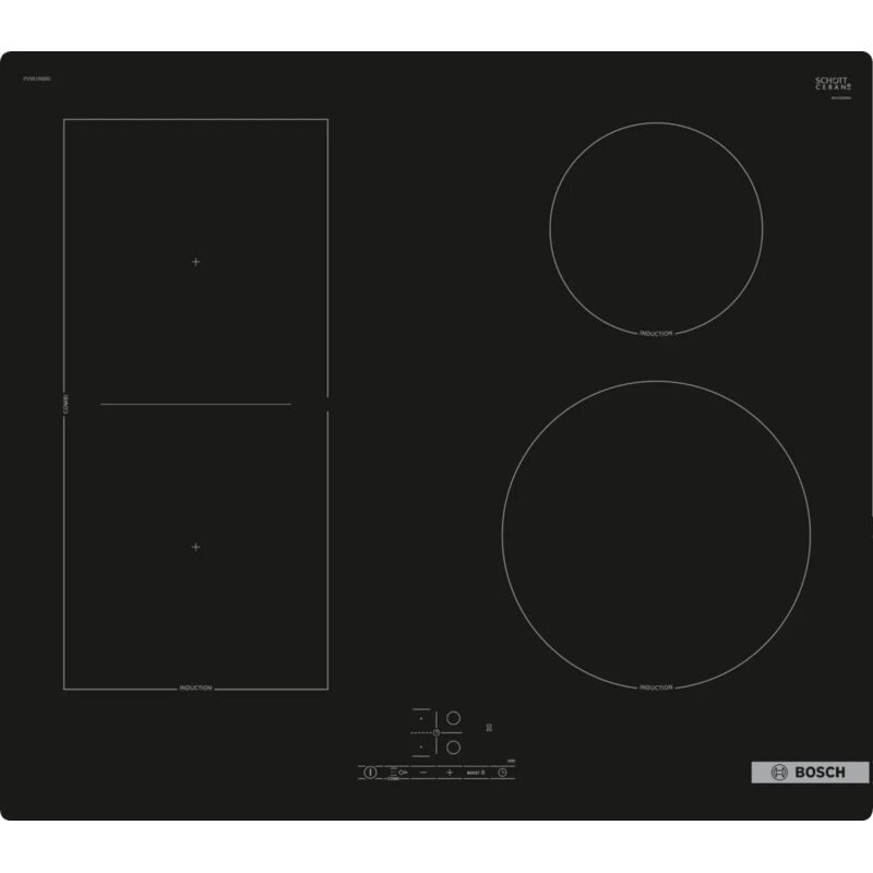Bosch – Table de cuisson à induction 4 feux 60 cm – Puissance 6900 W – Fonction PowerBoost pour chauffage rapide – TouchSelect pour contrôle précis