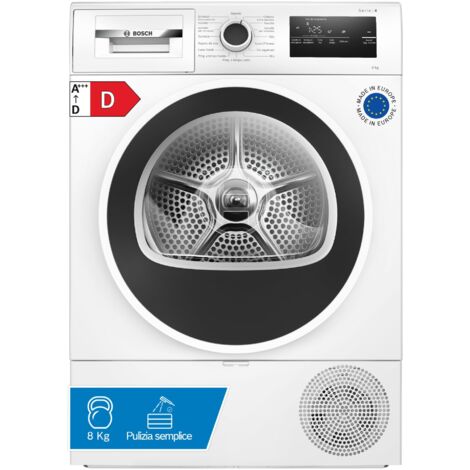 Bosch Serie 4 WTH85218II Asciugatrice a Pompa di Calore 8 kg Bianca