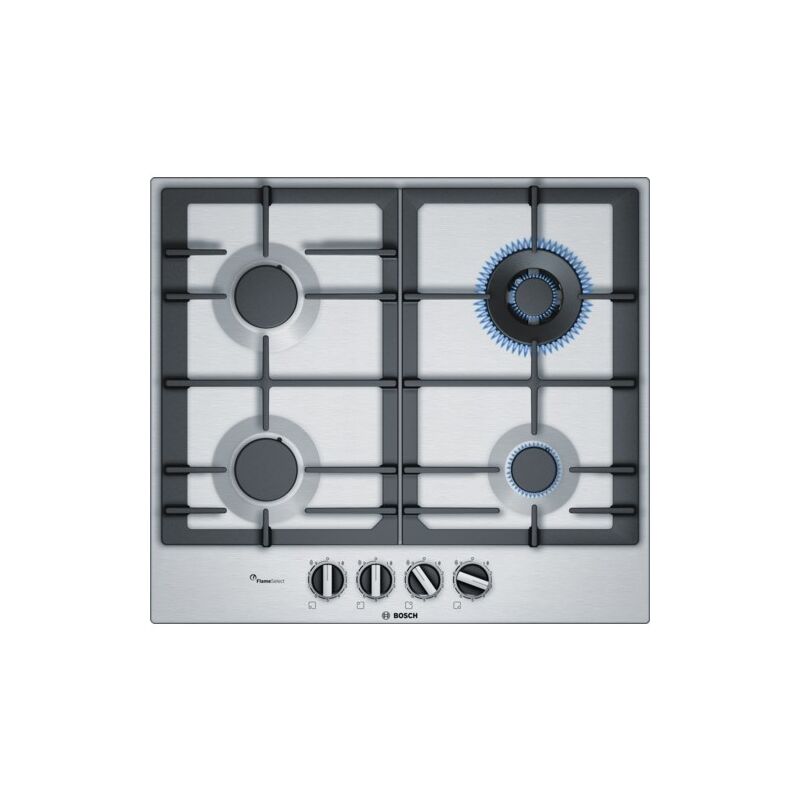 Bosch - Serie 6 PCH6A5B90 plaque de cuisson Acier inoxydable Intégré (placement) 60 cm Gaz 4 zone(s)