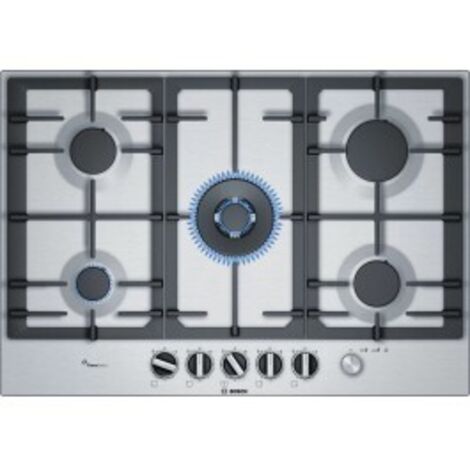 Bosch Serie 6 PCQ7A5M90. Colore del prodotto: Acciaio inox, Posizionamento dell'apparecchio: Da incasso, Dimensione della larghezza del piano cottura: 75 cm. Certificazione: CE. Tipo di controllo: ...