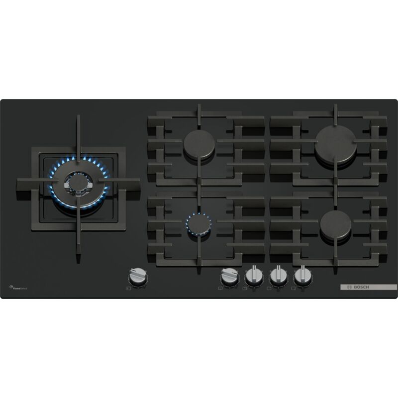 Serie 6 Ppm9a6i40 Piano Cottura A Gas 90 Cm 5 Fuochi Vetro Nero. Co...