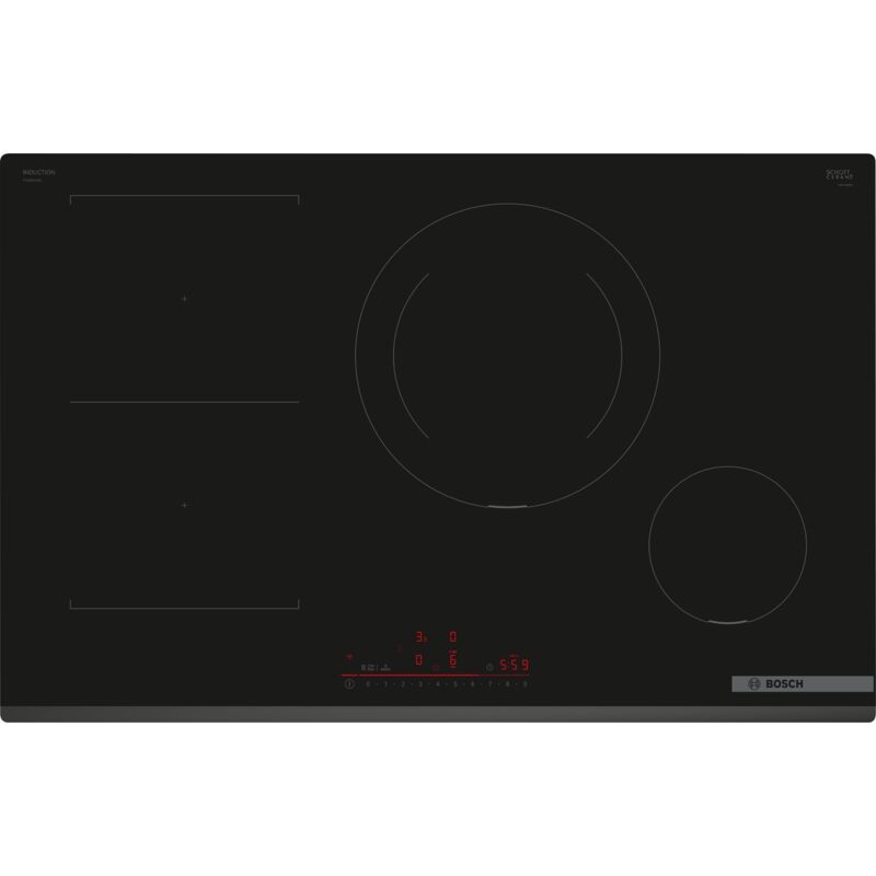 Bosch - Serie 6 PVS831HB1E plaque Noir Intégré (placement) 80 cm Plaque à induction avec zone 4 zone(s)