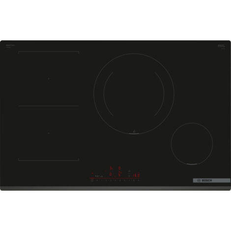 Bosch Serie 6 PVS831HC1E. Colore del prodotto: Nero, Posizionamento dell'apparecchio: Da incasso, Dimensione della larghezza del piano cottura: 80 cm. Tipo di controllo: Touch, Posizione di control...