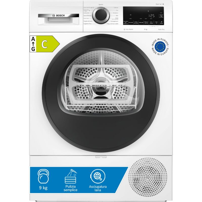 Bosch Serie 6 WQG243C0II Asciugatrice a pompa di calore 9 kg Bianco