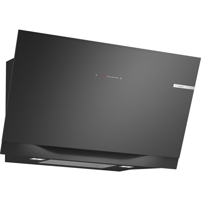 Bosch - Serie 8, cofano a parete per ricircolo, 90 cm, vetro trasparente stampato nero, DWJ91LT60