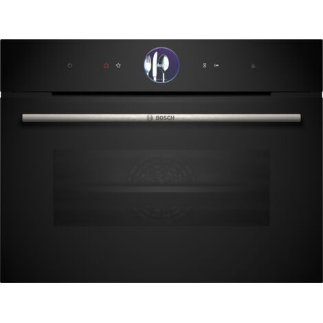 Bosch Serie 8, horno a vapor compacto empotrable, 60 x 45 cm, negro, CSG7361B1