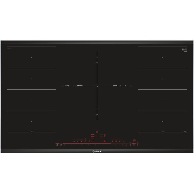 Bosch - Serie 8, Piano cottura a induzione, 90 cm, Nero, Con cornice superiore, PXV975DV1E