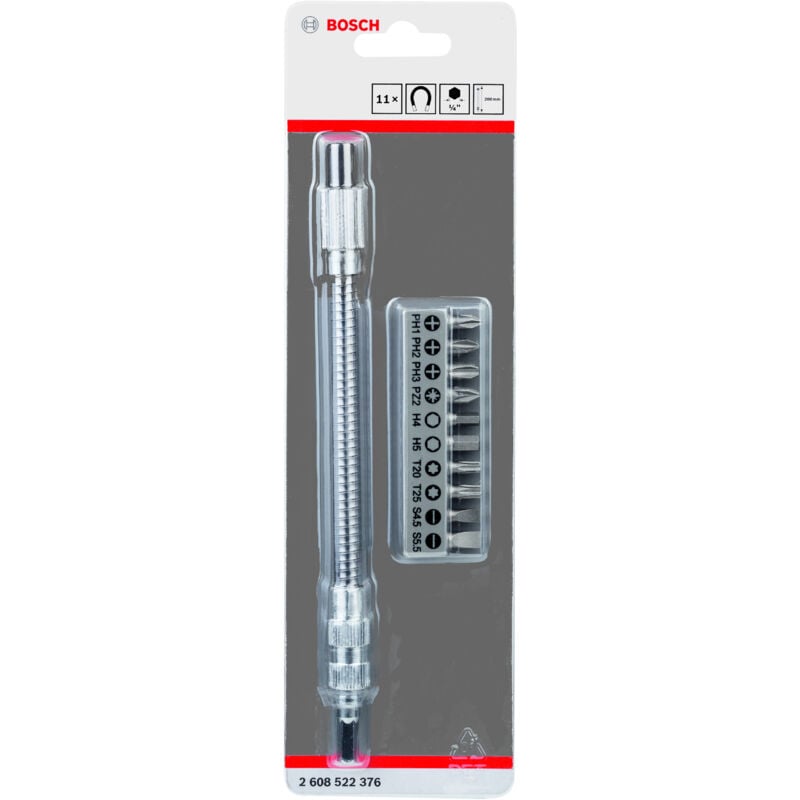 

2608522376 Set 11pcs. extensión flexible atornillador 1/4 - Bosch