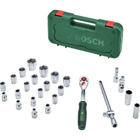 Bosch Set 25 clés a cliquet 1/2 (couple jusq. 768 Nm bouton verrouill Softgrip coffret transport)