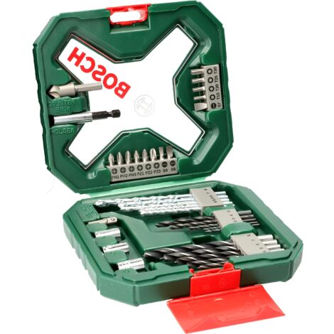 Bosch Set da 34 Pezzi di punte e bit avvitamento in titanio X-Line (per legno, pietra e metallo, accessori trapano)