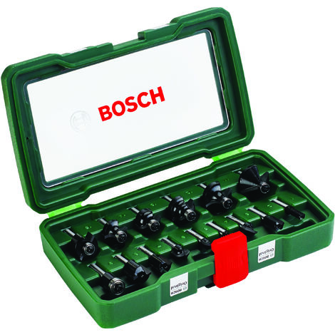 Bosch Set de 15 fraises au carbure (queue 1/4'')