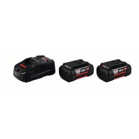 BOSCH set de 2 batteries GBA 36V Li-Ion 6 Ah XL et 1 chargeur GAL 3680 - 1600A00L1U